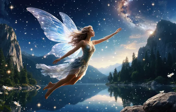 Картинка fairy, wings, ballooning
