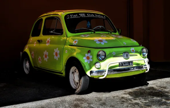 Машина, фон, Fiat 500
