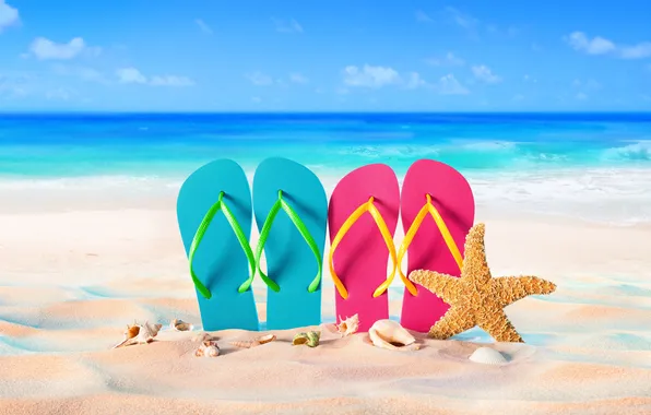 Песок, пляж, лето, звезды, отдых, ракушки, summer, beach