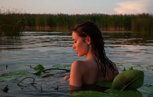 Девушка, модель, фотосессия в воде