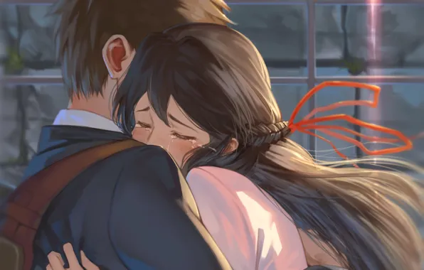 Девушка, аниме, арт, парень, Таки, tachibana taki, miyamizu mitsuha, Kimi no Na wa