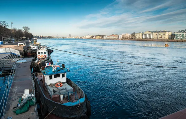 Картинка река, порт, Russia, набережная, питер, санкт-петербург, нева, St. Petersburg