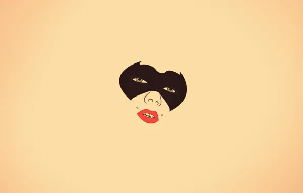 Картинка взгляд, девушка, лицо, минимализм, пирсинг, маска, губы, ваниль