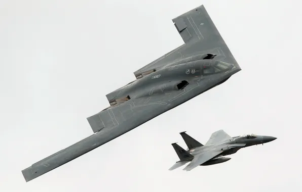 Истребитель, Spirit, Eagle, бомбардировщик, F-15, стратегический, McDonnell Douglas, B-2A