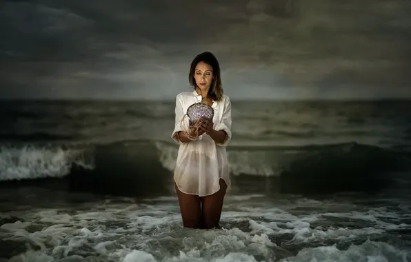 Картинка море, девушка, Mireia Lilu