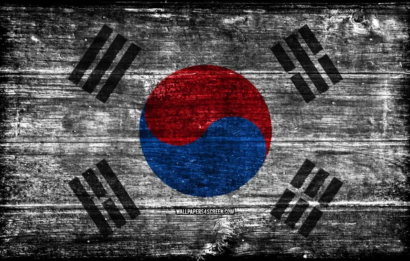 Asian, South Korea, Flag, Korea, Symbol