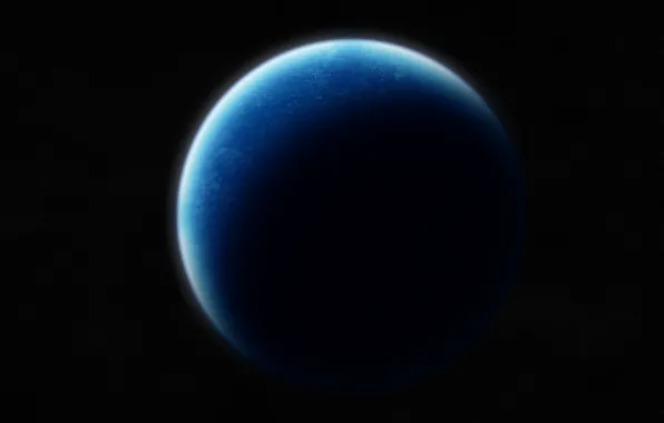 Картинка black, Planet, blue, shadows, Sci Fi