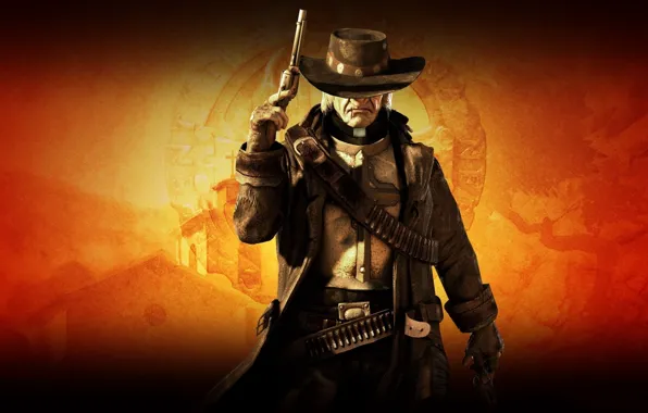 Gun, pistol, USA, game, weapon, hat, western, cross