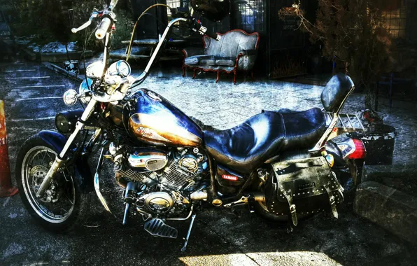 Hdr, yamaha, chopper, harley davidson, motorcycle, Turkey, apehanger, virago