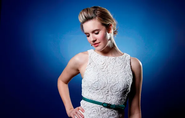 Девушка, фон, макияж, платье, Maggie Grace, Мэгги Грэйс, фотосессия