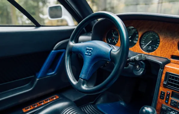 Картинка Bugatti, steering wheel, Bugatti EB110 GT, EB 110