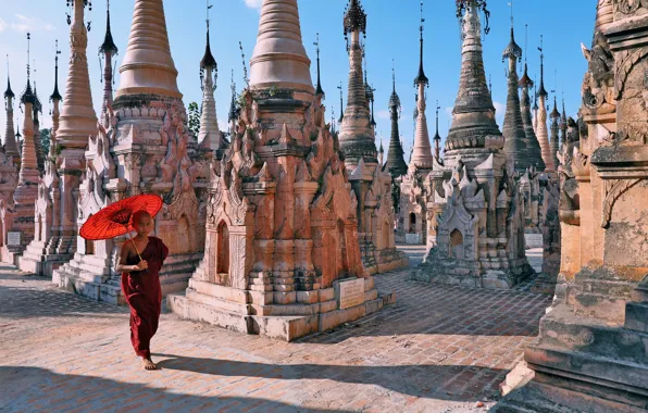 Myanmar, Kakku pagodas, Shan State