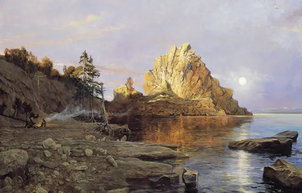 Пейзаж, скала, картина, Гребень Чингисхана, Александр Афонин