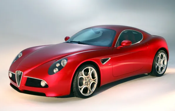 Alfa Romeo, red, Car, tuning, front, Super, chrome
