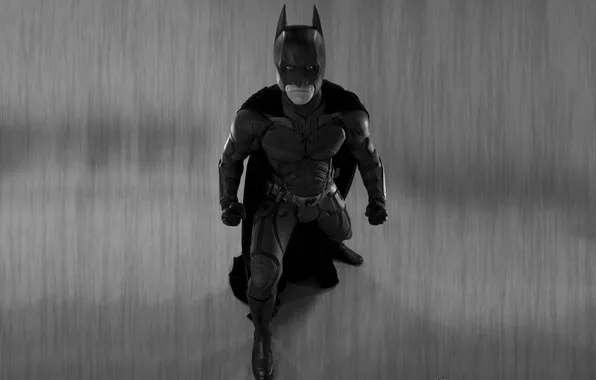 Картинка batman, черно-белый, бэтмен, The Dark Knight, смотрит, Темный рыцарь, комикс