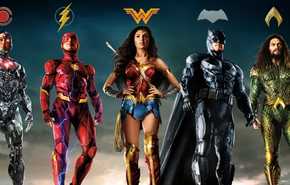 Wonder Woman, Batman, DC Comics, Movie, Cyborg, Aquaman, Jason Momoa, Gal Gadot