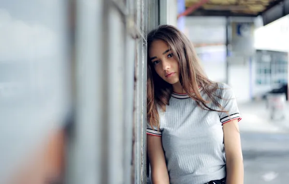 Girl, Wall, White, Street, Blond, Darling
