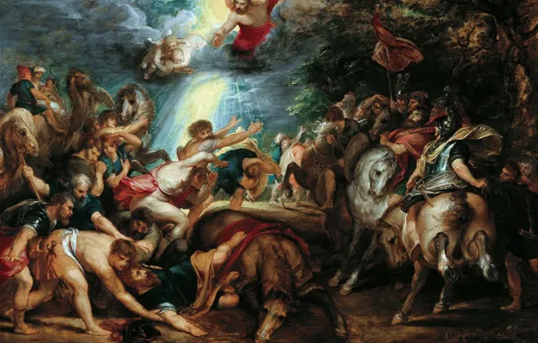 Картинка картина, религия, Питер Пауль Рубенс, мифология, Pieter Paul Rubens, Обращение Савла