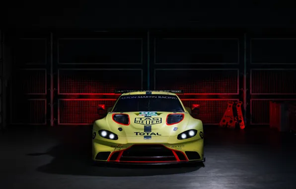 Aston Martin, Vantage, гоночное авто, вид спереди, 2018, GTE