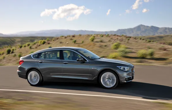 Дорога, скорость, солнечный свет, BMW 5 Series Gran Turismo (2014)