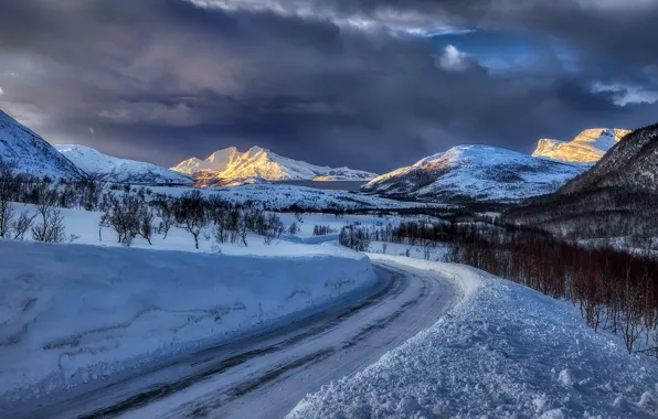 Картинка Winter, Norway, island Tromsö
