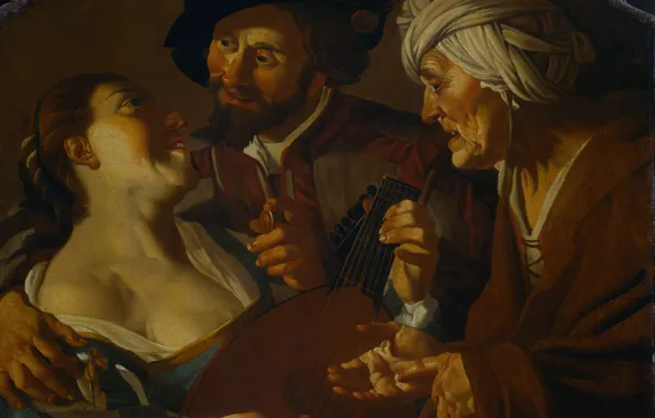 Масло, картина, холст, Dirck van Baburen, Дирк ван Бабюрен, 1725, Сваха