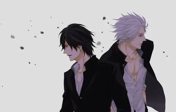 Фон, аниме, арт, парни, серый фон, Sengoku Basara, Эпоха Смут
