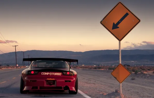 Картинка пустыня, Мазда, Mazda, desert, RX-7, рыкса
