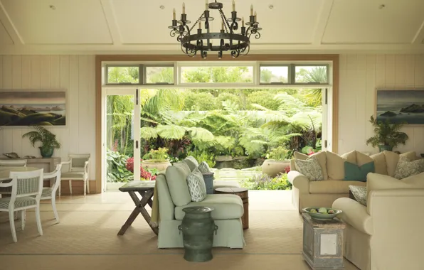 Картинка дизайн, дом, стиль, вилла, интерьер, коттедж, New Zealand, жилое пространство, Kauri Cliffs, Garden Owner's Cottage