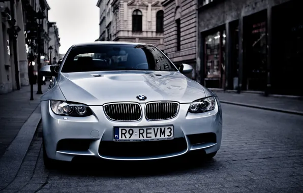 Картинка бмв, BMW, перед, серая, E92