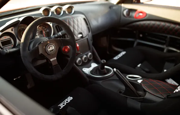 Картинка Nissan, 370Z, steering wheel, Z34, Nissan 370Z Project Clubsport 23