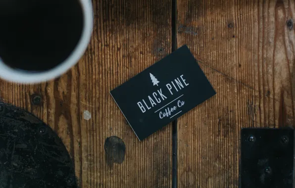 Картинка кофе, визитка, Black Pine
