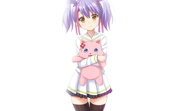 Картинка kawaii, girl, game, flower, dress, neko, anime, cat