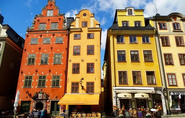 Картинка улица, здания, Стокгольм, Швеция, Sweden, street, building, Stockholm