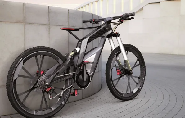 Картинка wall, wheels, floor, Audi bike
