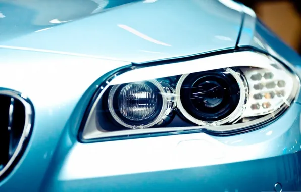 Картинка макро, фары, blue, eyes, взгляд., BMW 5