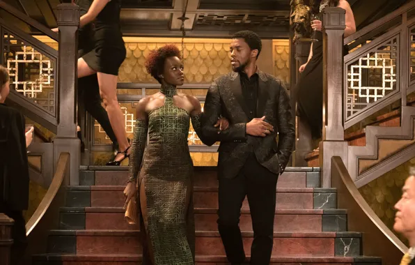 Картинка cinema, dress, woman, man, movie, film, king, Black Panther, Chadwick Boseman, Wakanda, T'challa
