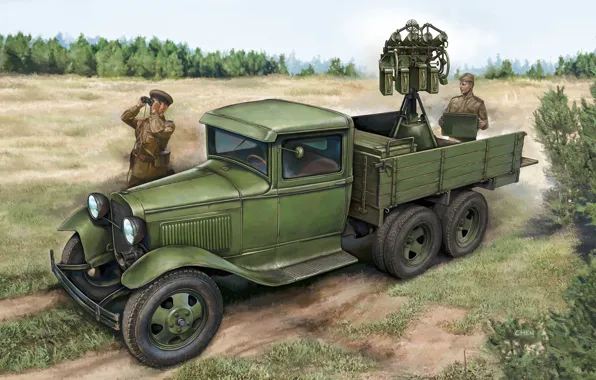 Картинка СССР, РККА, ГАЗ-ААА, Грузовой автомобиль, Военный грузовик