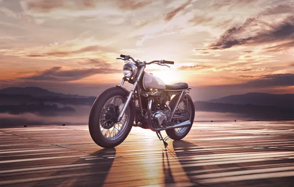 Картинка небо, транспорт, тень, Kawasaki, Badwinners Motorcycles