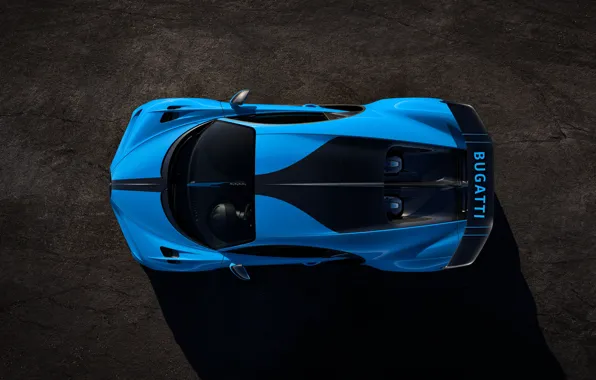 Картинка Bugatti, вид сверху, гиперкар, Chiron, 2020, Pur Sport
