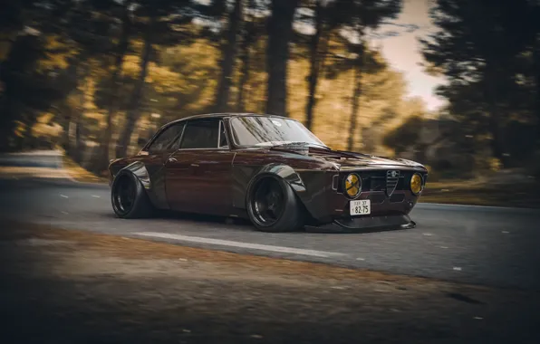 Картинка Машина, Стиль, Alfa Romeo, Автомобиль, 1965, Tuning, Рендеринг, Giulia, Science Fiction, Khyzyl Saleem, by Khyzyl …