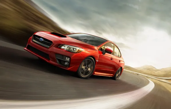 Картинка Subaru, WRX, red, road