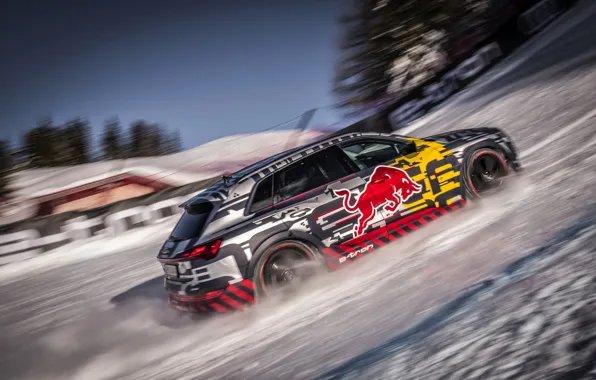Картинка снег, Audi, Quattro, подъём, E-Tron, 2019
