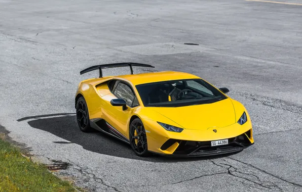 Картинка lamborghini, yellow, performante, huracan