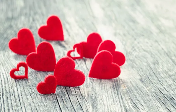 Картинка любовь, сердце, сердечки, красные, red, love, wood, romantic, hearts, valentine's day