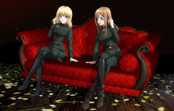 Картинка Viktoriya Ivanovna "Visha" Serebryakov, Tanya Degurechaff, Tanya "Devil of the Rhine" Degurechaff, manga, uniform, 2017, …