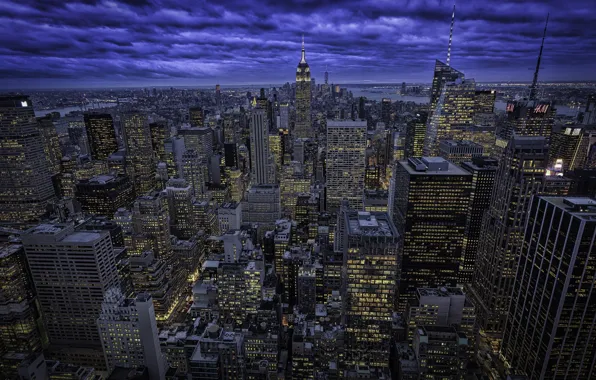 Картинка skyline, New York, NYC, in blue