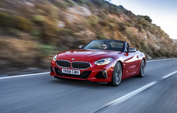 Картинка красный, BMW, склон, родстер, BMW Z4, M40i, Z4, 2019, UK version, G29