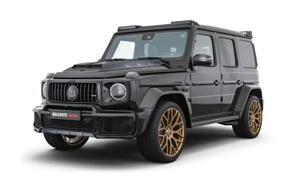 Картинка чёрный, белый фон, Brabus, G63, 800, W463, Mercedes-AMG, 2020