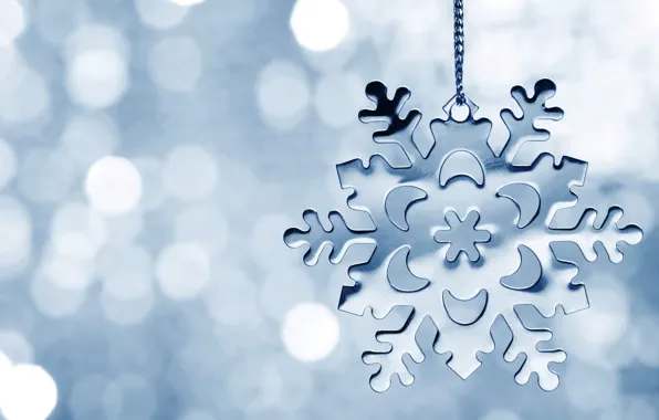 Картинка снежинка, winter, bokeh, snowflake